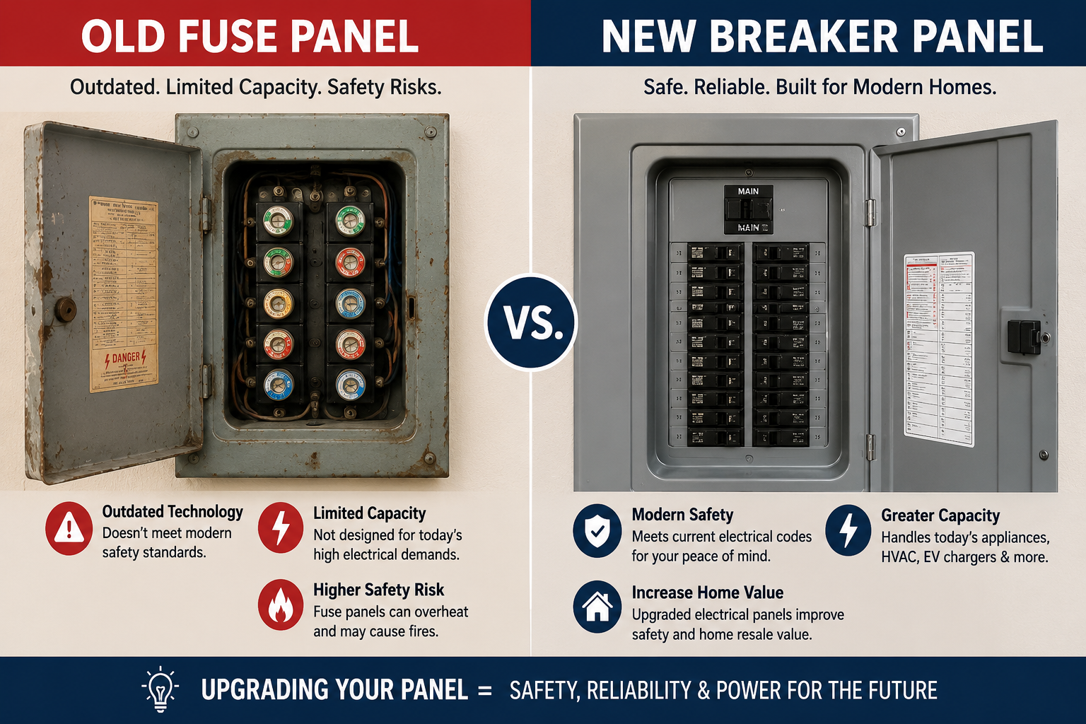 Old vs New Electric Panel